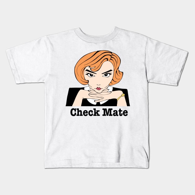 CHECK MATE Kids T-Shirt by cartoonistguy